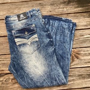 RED APE wash distressed Blue jeans